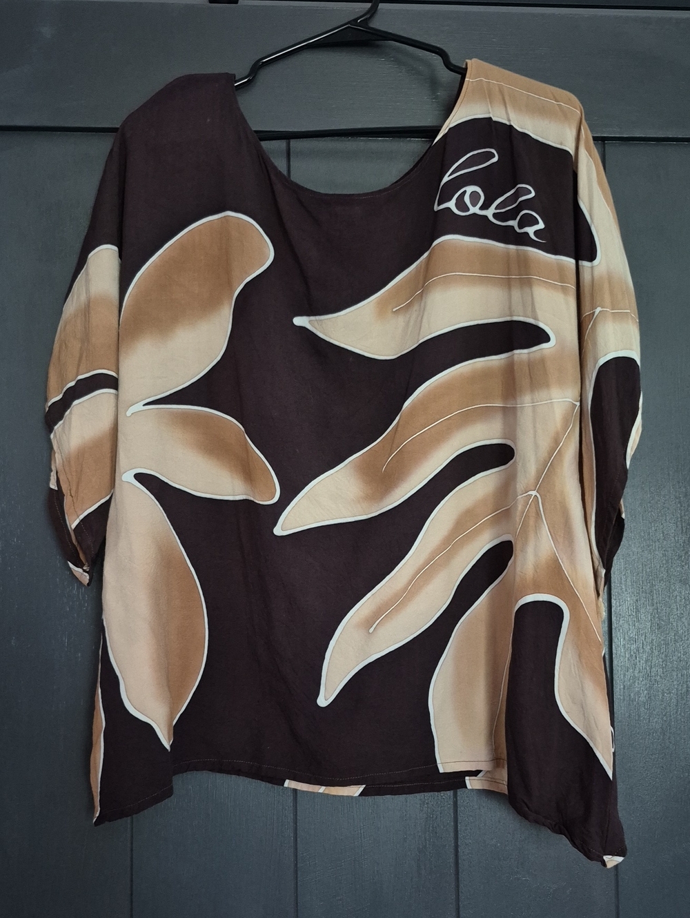Simply Sisters Lola Brown & Beige Printed Relaxed Blouse